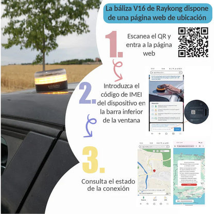 ¡Último día! ¡80% de descuento por Navidad! Baliza V16 | 2ª GENERACION Geolocalización DGT 3.0 | Luz Emergencia Coche Homologado DGT | SIM y Datos Pagados hasta 2038